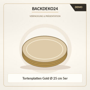 DEMO-Illustration: DEMO · Tortenplatten Gold Ø 25 cm 5er – kein Originalfoto